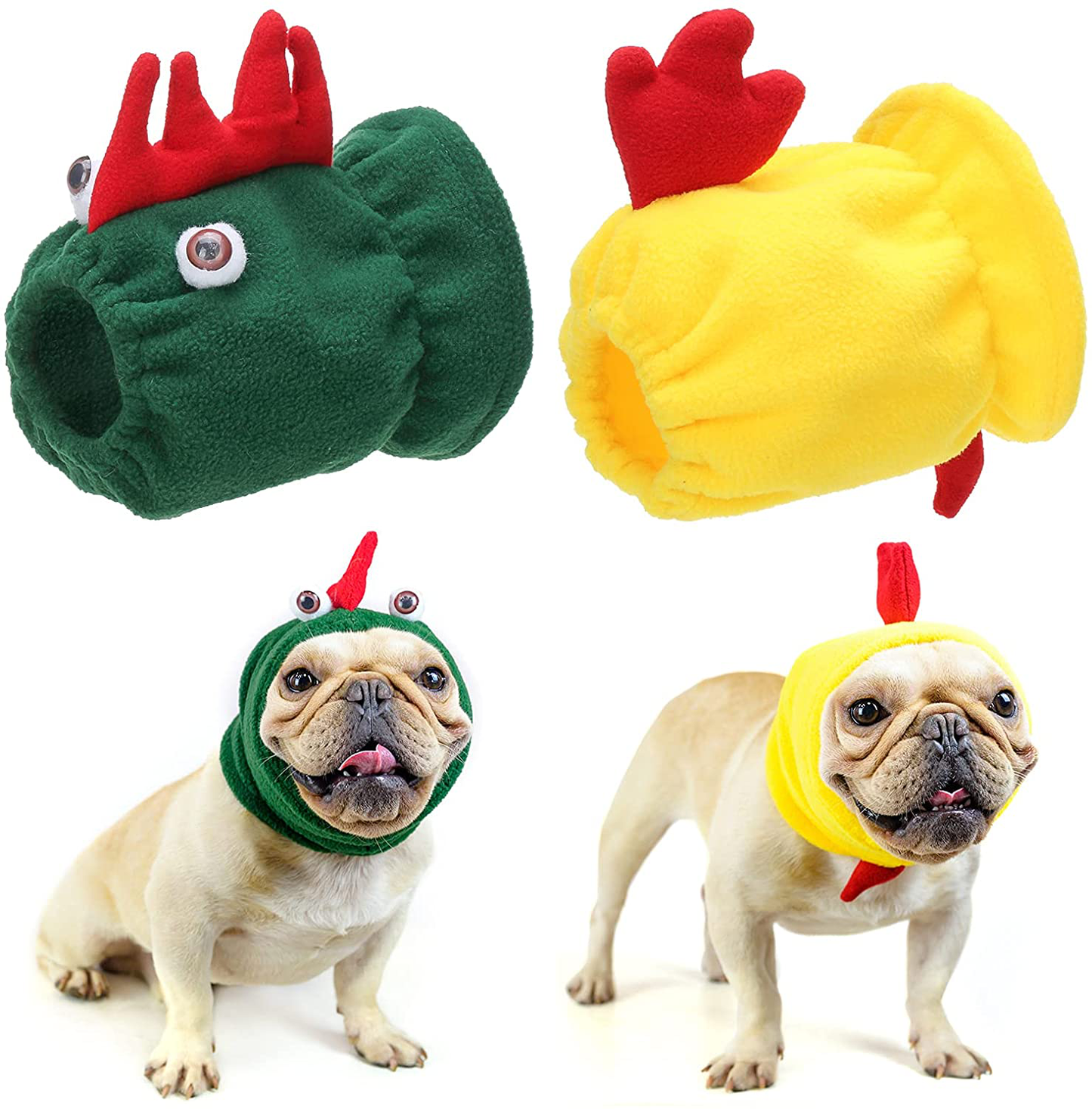 Small Dog Costume - Elk Style & Penguin Style Costumes for Dogs Warm Comfortable Dog Clothes Soft Polar Fleece Dog Christmas Outfit, 2 Pieces