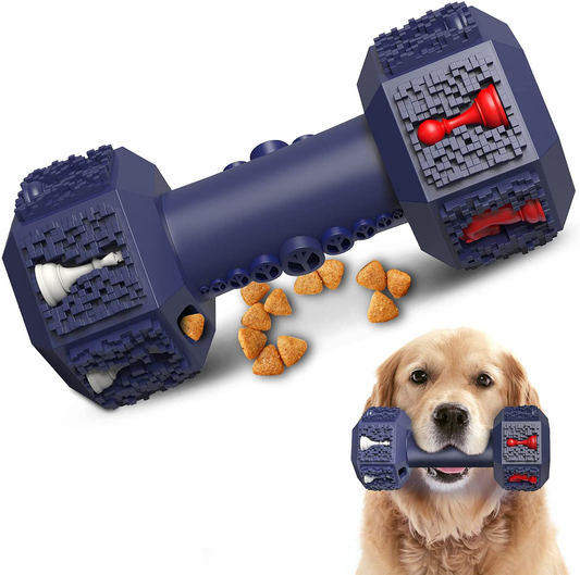 Indestructible Dog Toys for Large Aggressive Chewers, Interactive Durable Tough Chew Toy Gifts for Small Medium Dog Birthday,Natural Rubber Teething Toy for Puppy Breed with Dumbbell Shape Animals & Pet Supplies > Pet Supplies > Dog Supplies > Dog Toys IOKHEIRA   