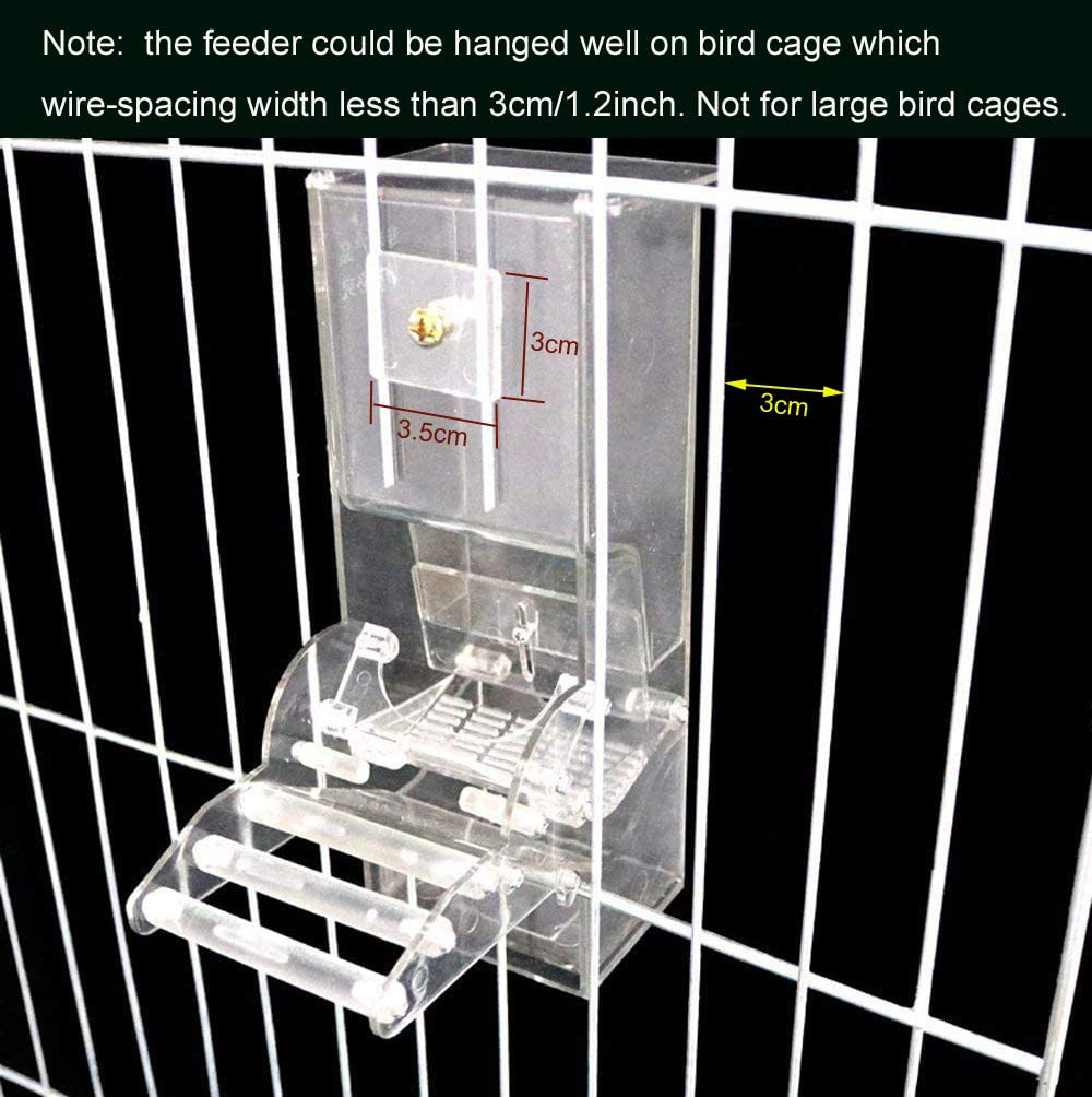 Evursua No Mess Bird Cage Feeders Automatic Parrot Seed Tube Birds Cage Accessories for Parakeet Canary Cockatiel Finch,Free Install,No Fragile Animals & Pet Supplies > Pet Supplies > Bird Supplies > Bird Cage Accessories Evursua   