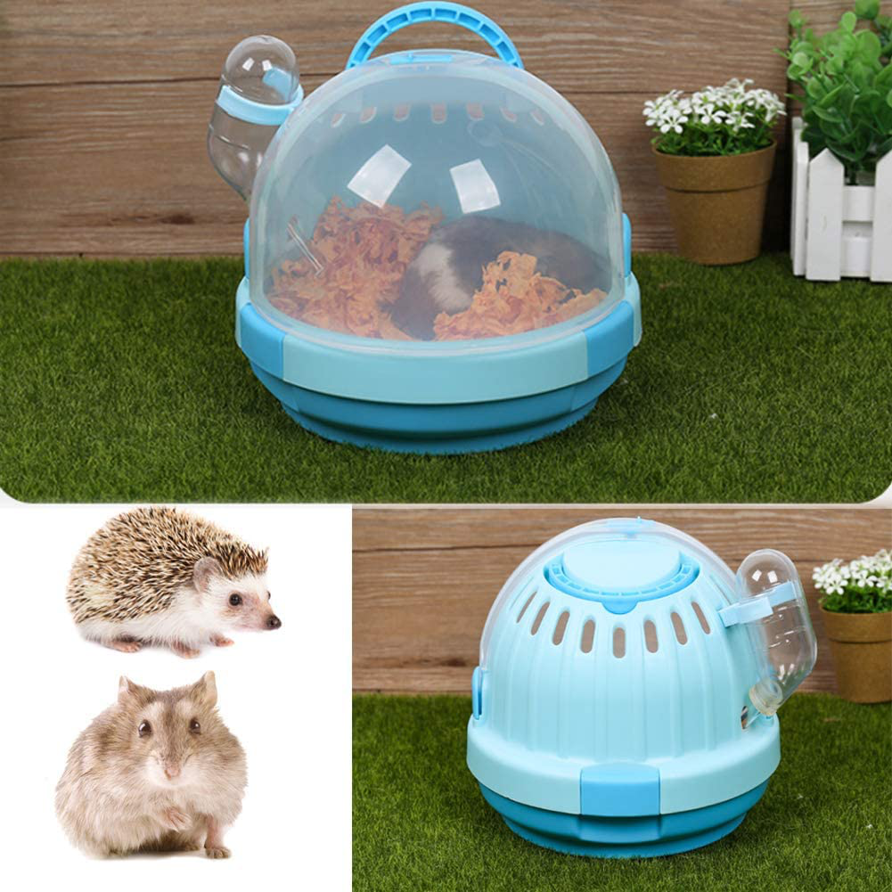 Hamiledyi Hamster Carrier Cage Portable Transport Unit for Dwarf Hamster, Small Animal Habitat, Travel Handbags &Outdoor Carrier Vacation House Hamster Accessories with 60ML Water Bottle