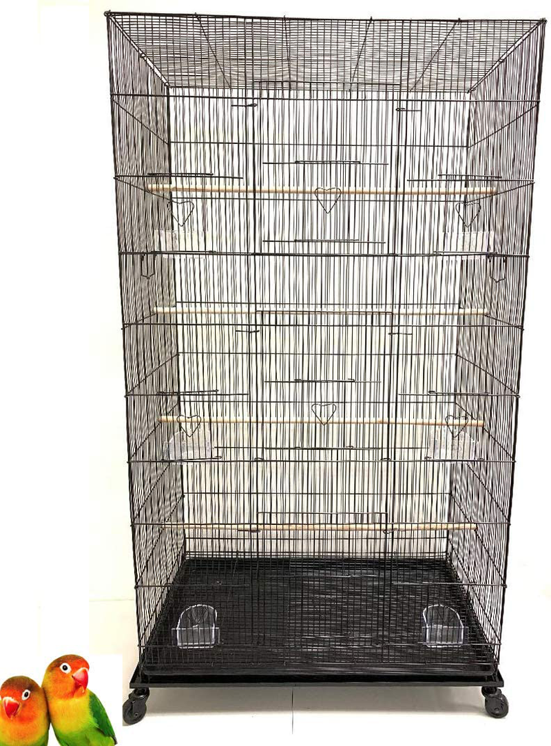Mcage Extra Large Multiple Flight Bird Aviary Budgie Canary Finch Breeding Cage with Rolling Stand Animals & Pet Supplies > Pet Supplies > Bird Supplies > Bird Cages & Stands Mcage   
