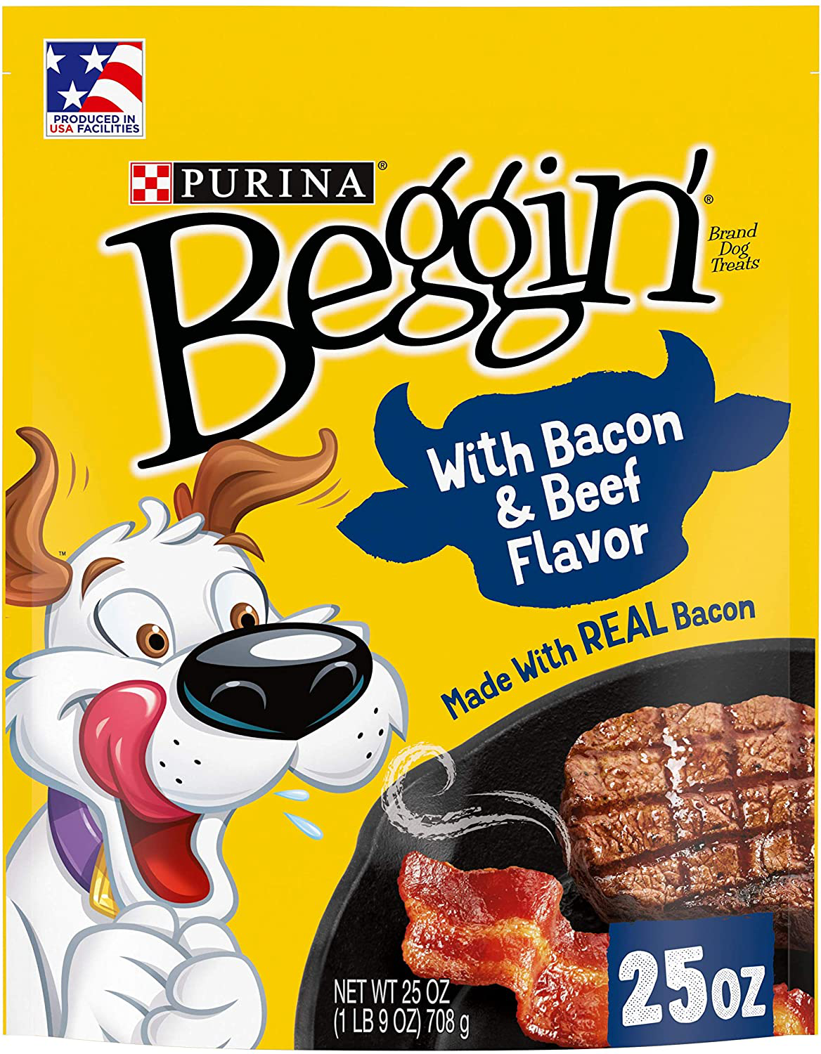 PURINA Beggin' Strips Bacon & Beef Dog Treats Made in USA Facilities Adult Dog Training Treats Animals & Pet Supplies > Pet Supplies > Dog Supplies > Dog Treats Purina Beggin' Bacon & Beef (4) 25 oz. Pouches 