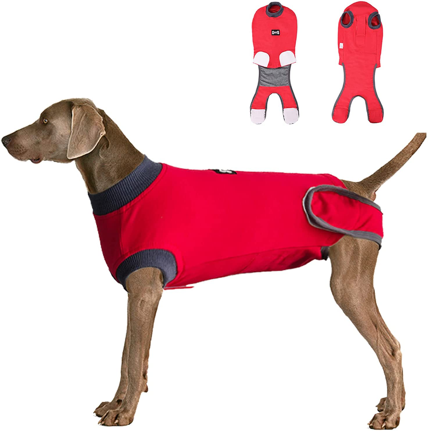 Dog Recovery Suit Body Suit after Surgery Dog Onesie Cone Alternatives Spay Neuter Suit Surgical Recovery Suit for Female Male Dogs Animals & Pet Supplies > Pet Supplies > Dog Supplies > Dog Apparel ETIAL Red XXX-Large 