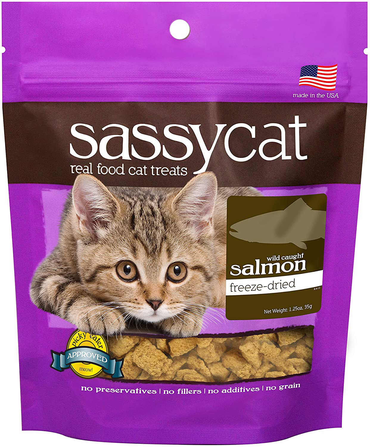 Herbsmith Sassy Cat Treats – All Natural Treats for Cats - Limited Ingredient Cat Treat Grain Free + Made in USA Animals & Pet Supplies > Pet Supplies > Cat Supplies > Cat Treats Herbsmith Salmon  