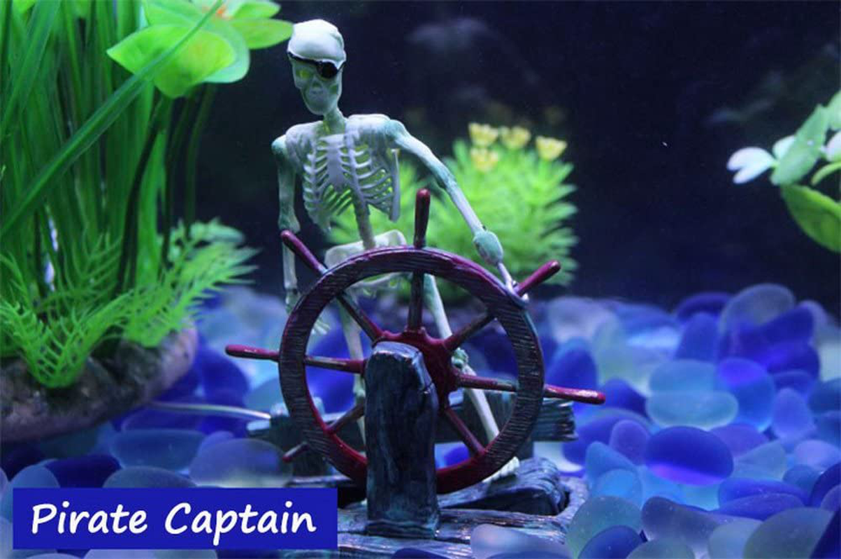 Bestgle Aquarium Decor Ornament Air-Driven Active Skeleton Pirate Captain for Fish Tank Decoration Animals & Pet Supplies > Pet Supplies > Fish Supplies > Aquarium Decor Bestgle   