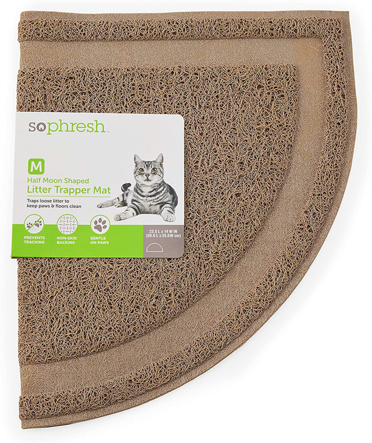 Petco Brand - so Phresh Tan Half-Moon Cat Litter Trapper Mat Animals & Pet Supplies > Pet Supplies > Cat Supplies > Cat Litter Box Mats So Phresh   