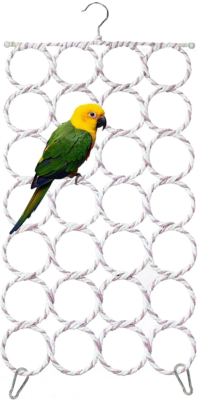 KYHSOM Bird Hemp Rope Net Swing, Small Animal Activity Toy Rope Climbing Net for Parakeet, Lovebirds, Cockatoo, Canary, African Grey, Macaw, Random Color Animals & Pet Supplies > Pet Supplies > Bird Supplies > Bird Ladders & Perches KYHSOM   