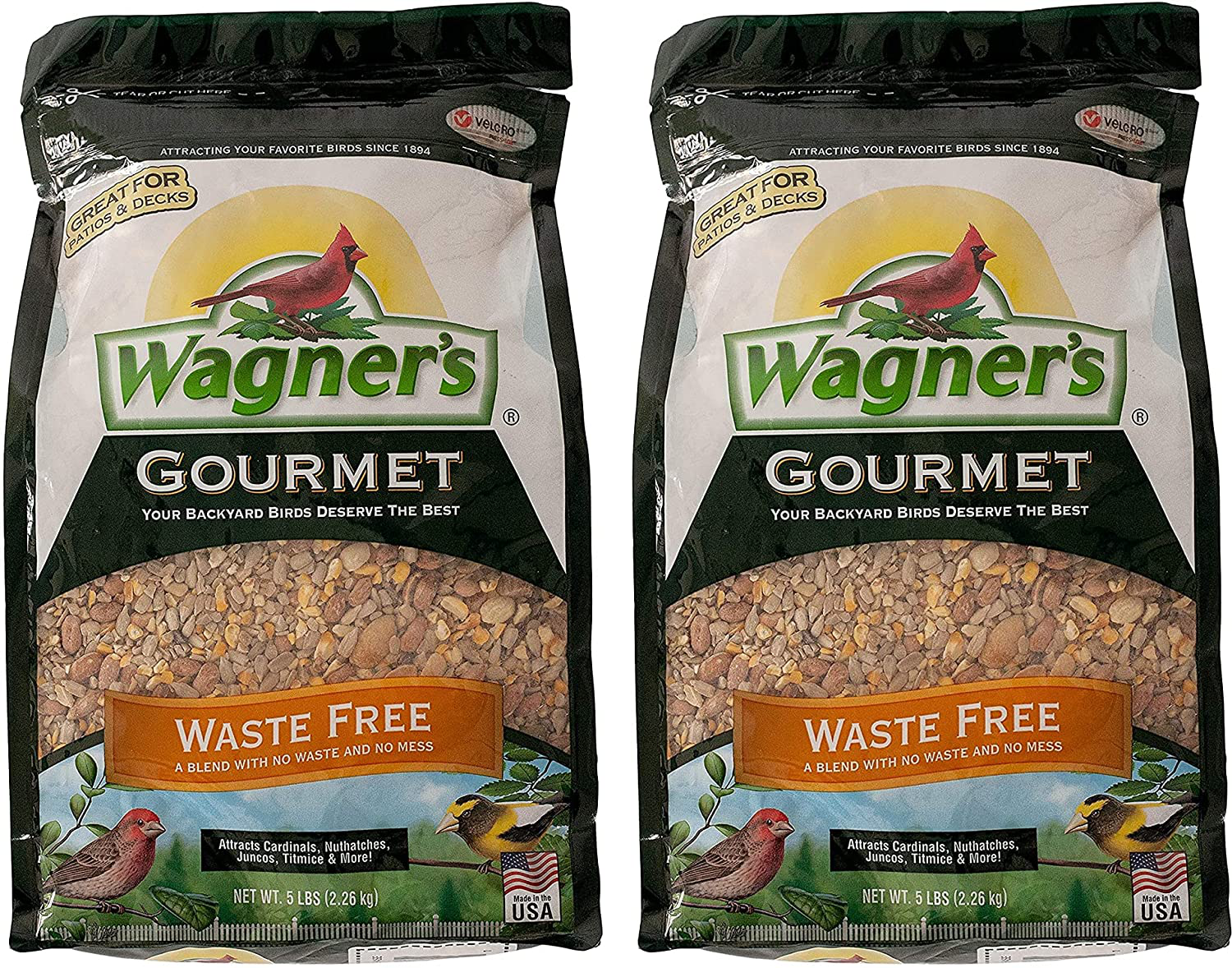 Wagner'S Gourmet Waste Free Wild Bird Food, 5-Pound Bag Animals & Pet Supplies > Pet Supplies > Bird Supplies > Bird Food Wagner's 2-Pack  