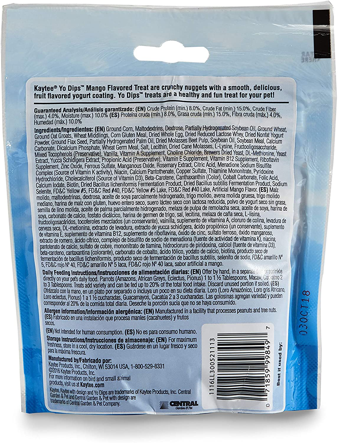 Kaytee Yo Dips Mango Flavored Treat for Parrots and Large Birds Animals & Pet Supplies > Pet Supplies > Bird Supplies > Bird Treats Kaytee   