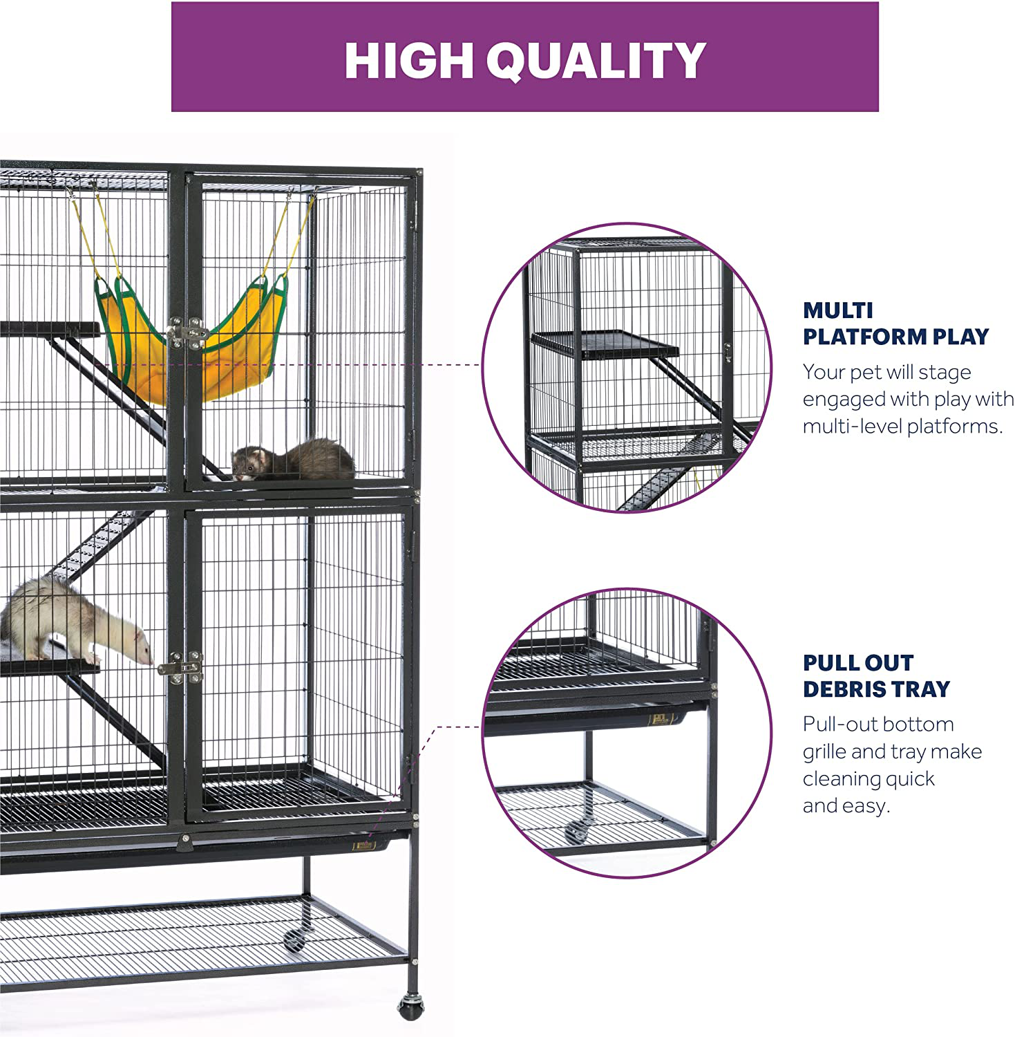 Prevue Hendryx Black Feisty Ferret Cage Animals & Pet Supplies > Pet Supplies > Small Animal Supplies > Small Animal Habitats & Cages Prevue Hendryx   