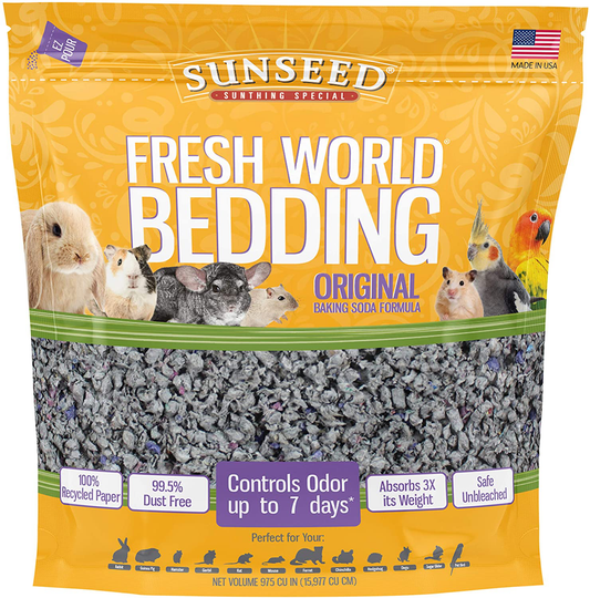Sunseed 18221 Fresh World Bedding for Small Animals, Original Gray - 975 Cubic Inch Animals & Pet Supplies > Pet Supplies > Small Animal Supplies > Small Animal Bedding Sunseed   