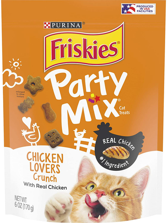 Purina Friskies Made in USA Cat Treats; Party Mix Chicken Lovers Crunch - (6) 6 Oz. Bags Animals & Pet Supplies > Pet Supplies > Cat Supplies > Cat Treats Purina Friskies   