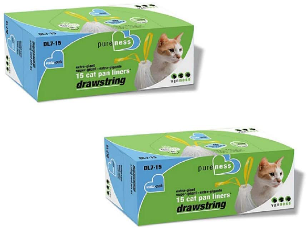 Pureness Large Drawstring Valu-Pak Cat Pan Liners, Animals & Pet Supplies > Pet Supplies > Cat Supplies > Cat Litter Box Liners Pureness Extra GIANT 2 pack  