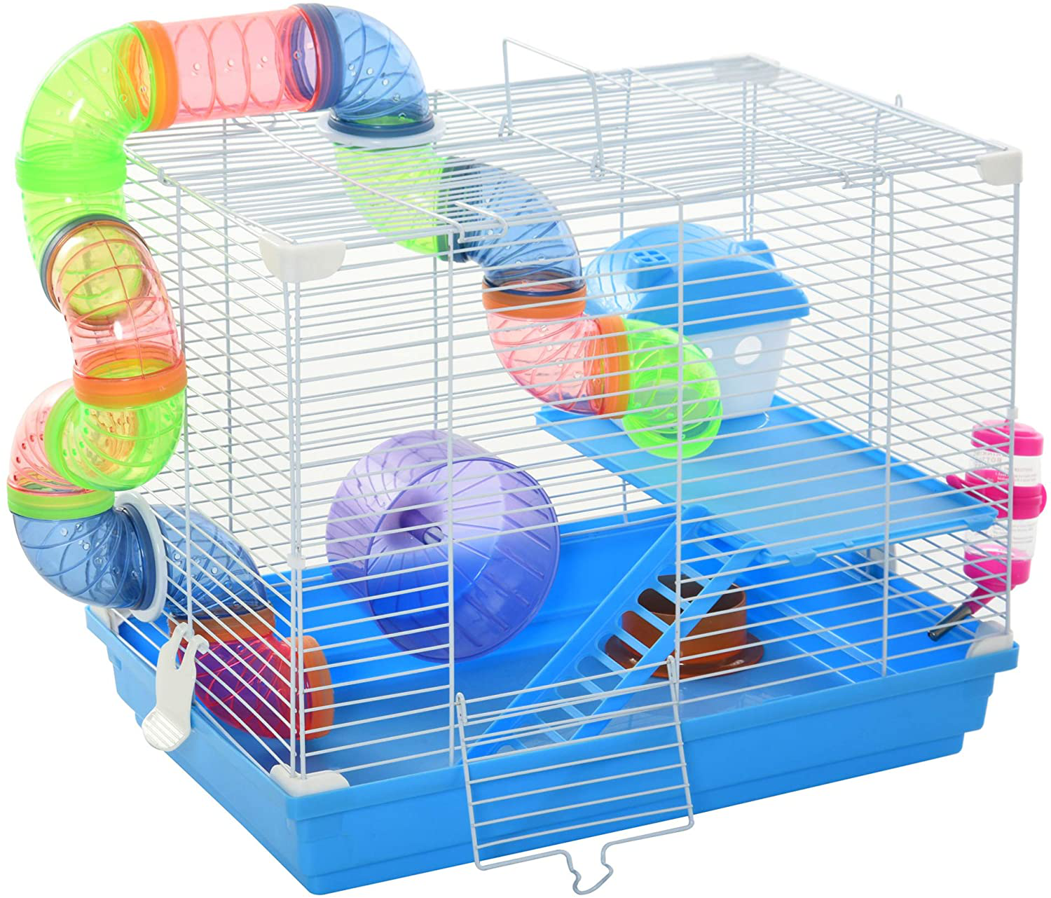 Pawhut 2 Level Hamster Cage Gerbil House Habitat Kit Small Animal