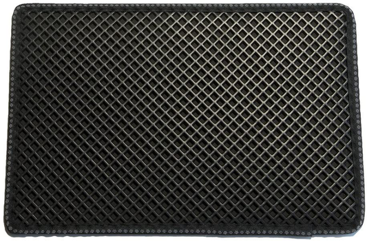 Pet Champion PTCTHOLEM 2-Layer Sifting Easy Clean Waffle Pattern Litter Mat, Black, Large Animals & Pet Supplies > Pet Supplies > Cat Supplies > Cat Litter Box Mats Pet Champion   