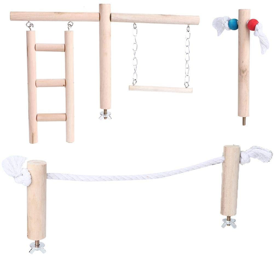 Leftwei Romantic Valentine'S Day Parrot Climbing Ladder, Bird Cage Stand Play Gym,Pet Bird Parrot Chewing Biting Stand Toy Parrot Wood Climbing Swing Ladder Hammock for Cockatiel Lovebirds Finches Animals & Pet Supplies > Pet Supplies > Bird Supplies > Bird Gyms & Playstands Leftwei   