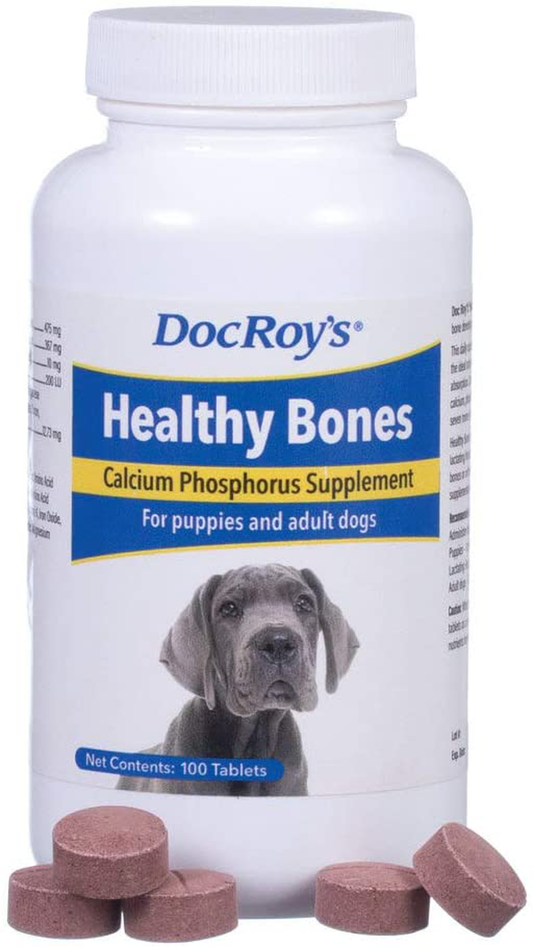 Revival Animal Health Doc Roy'S Healthy Bones- Calcium Phosphorus Supplement- for Dogs & Puppies- 100Ct Tablets