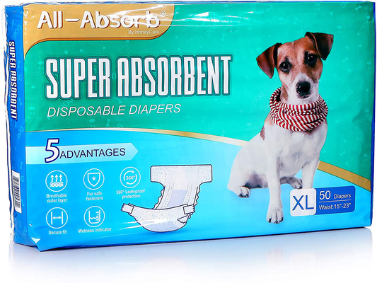 All-Absorb Disposable Female Dog Diapers, X-Large Animals & Pet Supplies > Pet Supplies > Dog Supplies > Dog Diaper Pads & Liners All-Absorb   