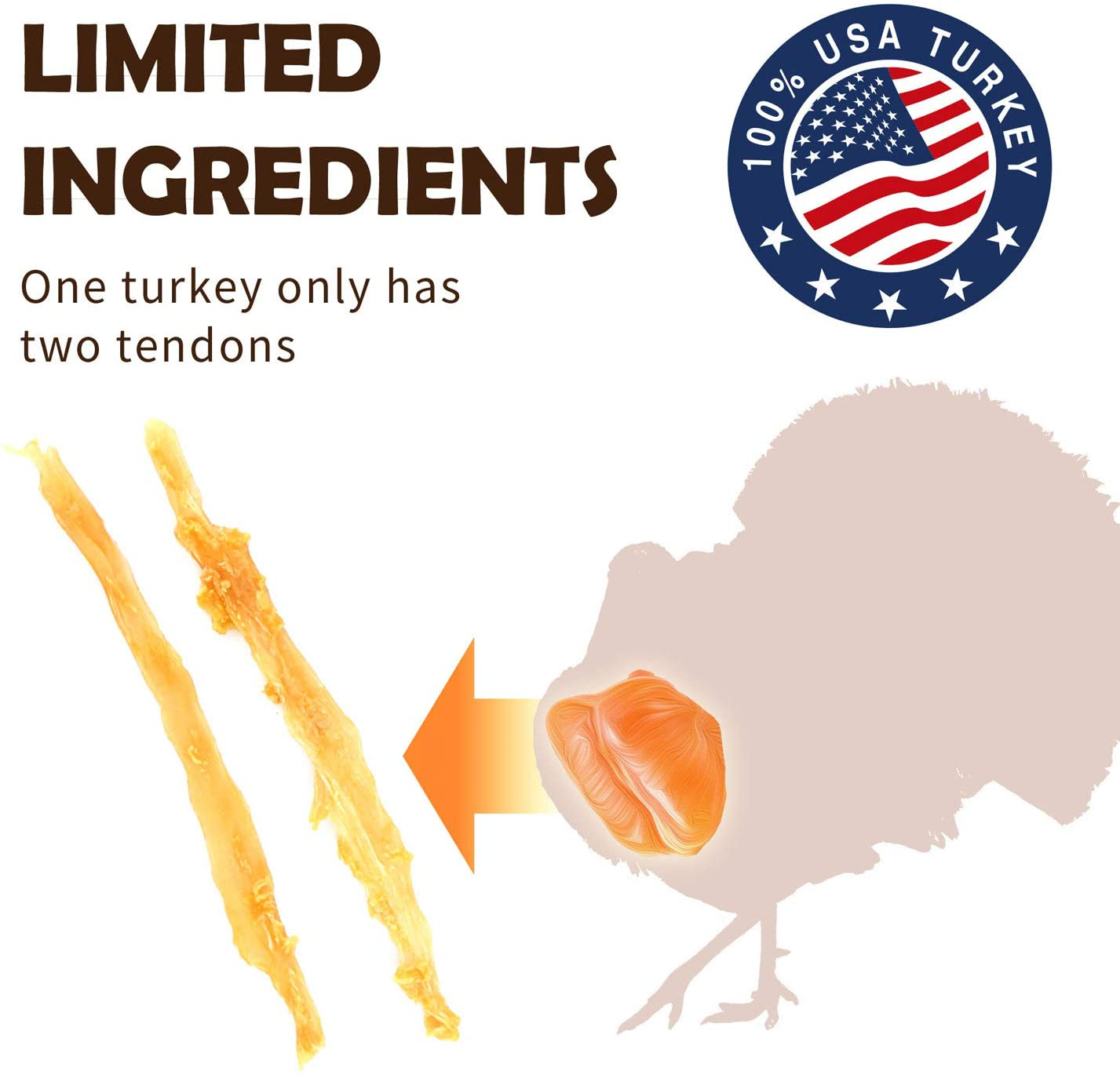 Afreschi Turkey Tendon for Dogs, Premium All-Natural, Hypoallergenic, Dog Chew Treat, Easy to Digest, Alternative to Rawhide, Ingredient Sourced from USA (Large) Animals & Pet Supplies > Pet Supplies > Dog Supplies > Dog Treats A Freschi srl   