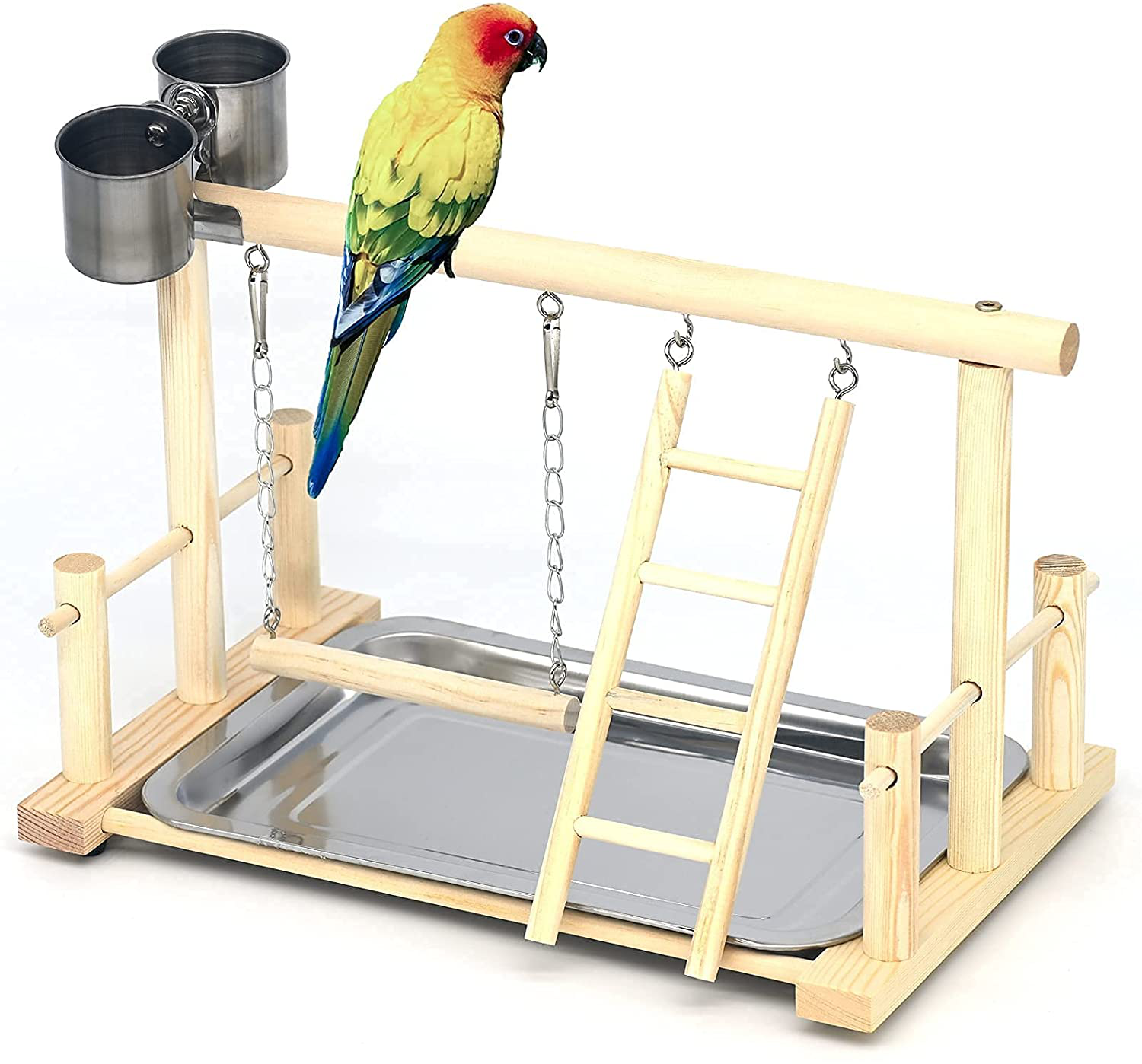 Vootee Bird Rack Playstand,Bird Playground Parakeet Cockatiel Parrot Gym Playground Natural Wood Playstand for Birds,Bird Perchesactivity Stand 11.17 X 14.25 X 9.08 Inches Animals & Pet Supplies > Pet Supplies > Bird Supplies > Bird Gyms & Playstands VooTee   