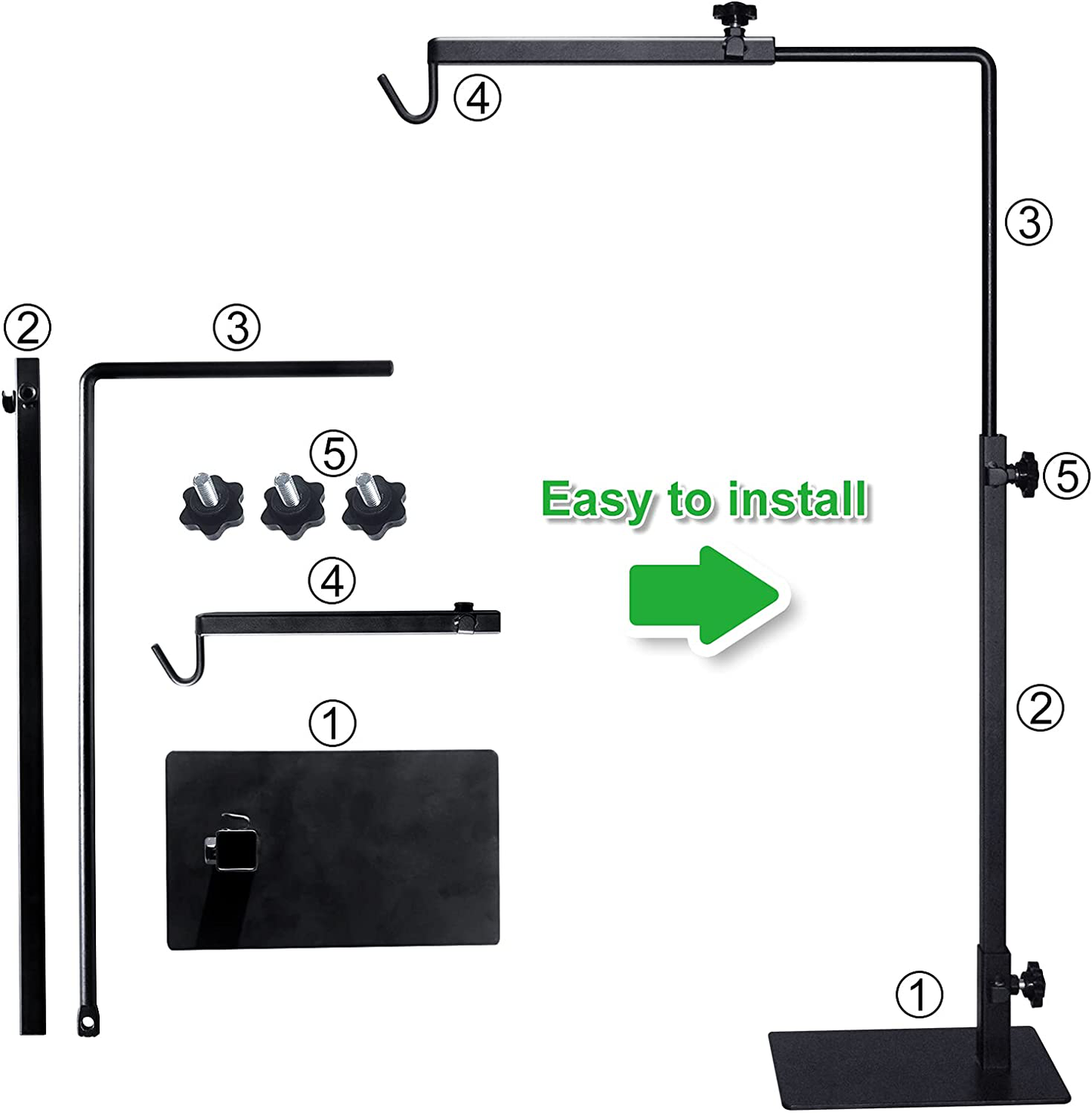 LISINAN Adjustable Reptile Terrarium Heat Lamp Stand,Metal Reptile Lamp Holder Bracket with Turtle Tank Light Fixture Accessories,Used for Lizards Snakes Amphibians Tortoise Habitat(M, 11.81"X25.19") Animals & Pet Supplies > Pet Supplies > Reptile & Amphibian Supplies > Reptile & Amphibian Habitat Accessories LISINAN   