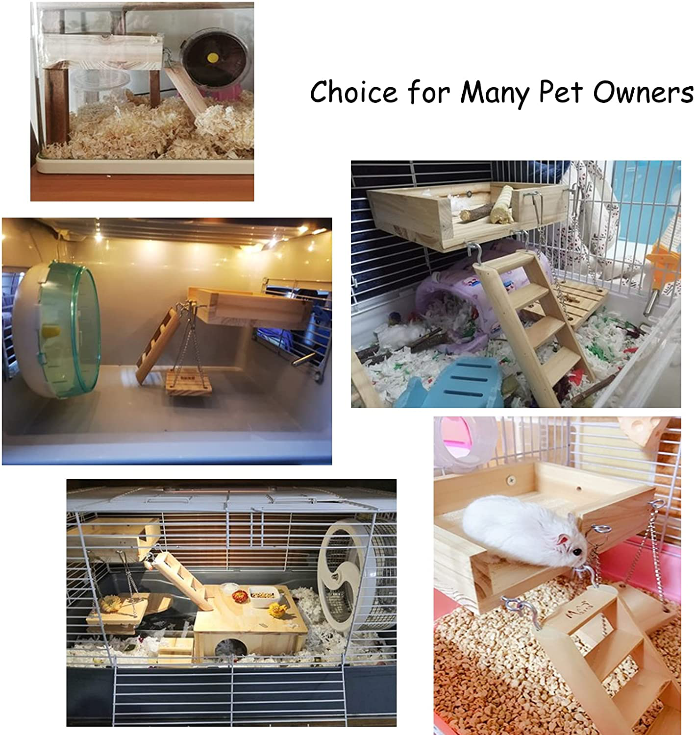 Hamiledyi Hamster Wooden Ladder Swing Platform, Guinea Pig Wood Ladder Set, Small Animal Toy Cage Accessories Seesaw for Gerbil Hedgehog Syrian Hamster Rat Chinchilla Animals & Pet Supplies > Pet Supplies > Small Animal Supplies > Small Animal Habitat Accessories Hamiledyi   