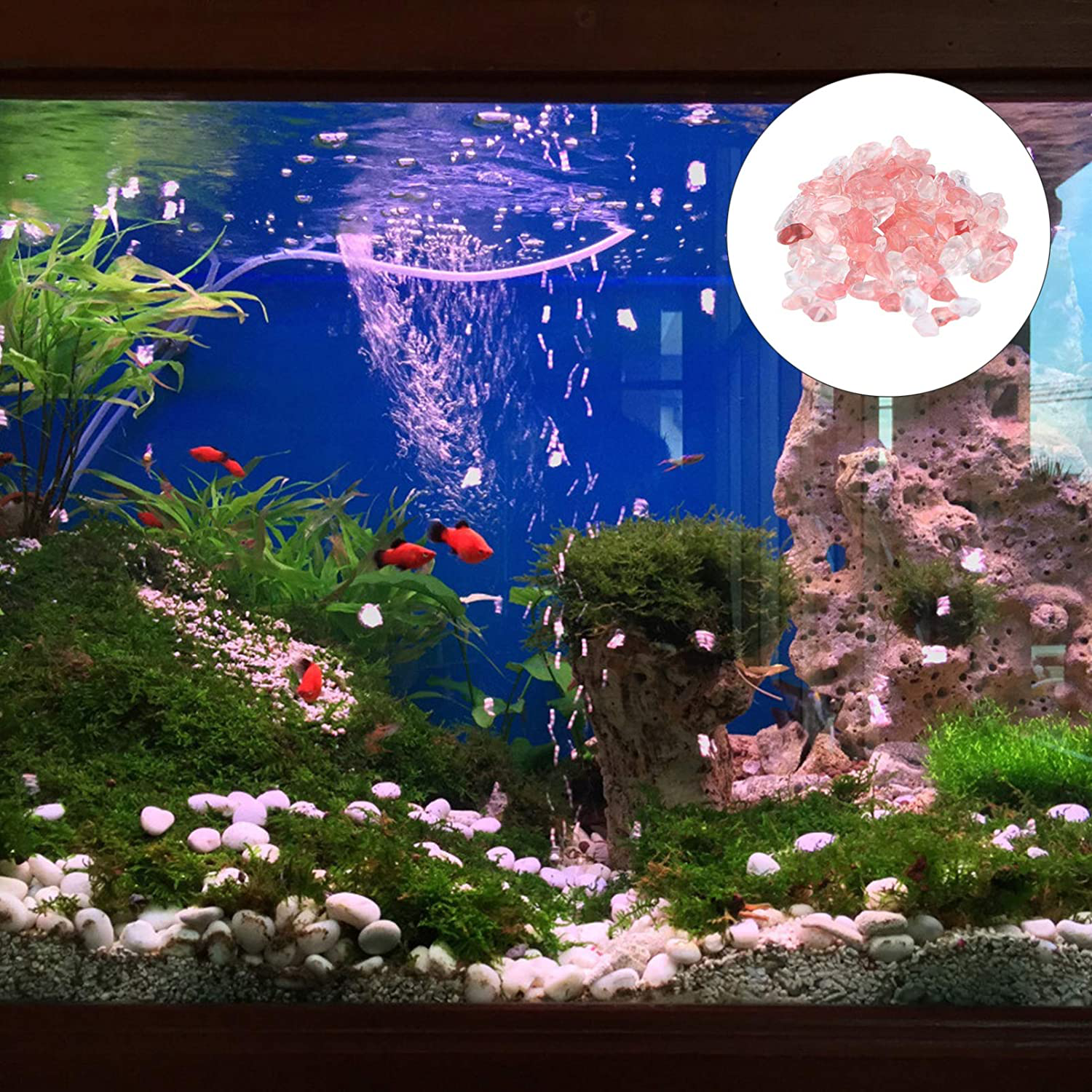 POPETPOP Aquarium Pebbles Pink-Fish Tank Gravel Rock Crystal Stones for Fish Tank/Terrariums/Garden/Flowerpot/Glassware/Vases Decoration (100G 5-7Mm) Animals & Pet Supplies > Pet Supplies > Fish Supplies > Aquarium Gravel & Substrates POPETPOP   