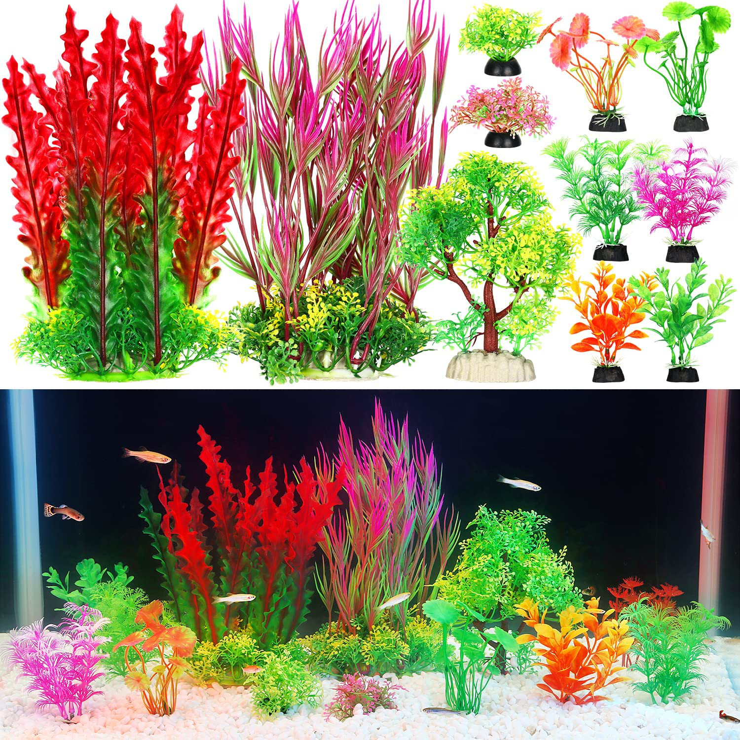 Fish Tank Decorations, Aquarium Decor Accessories Set with Artificial – KOL  PET