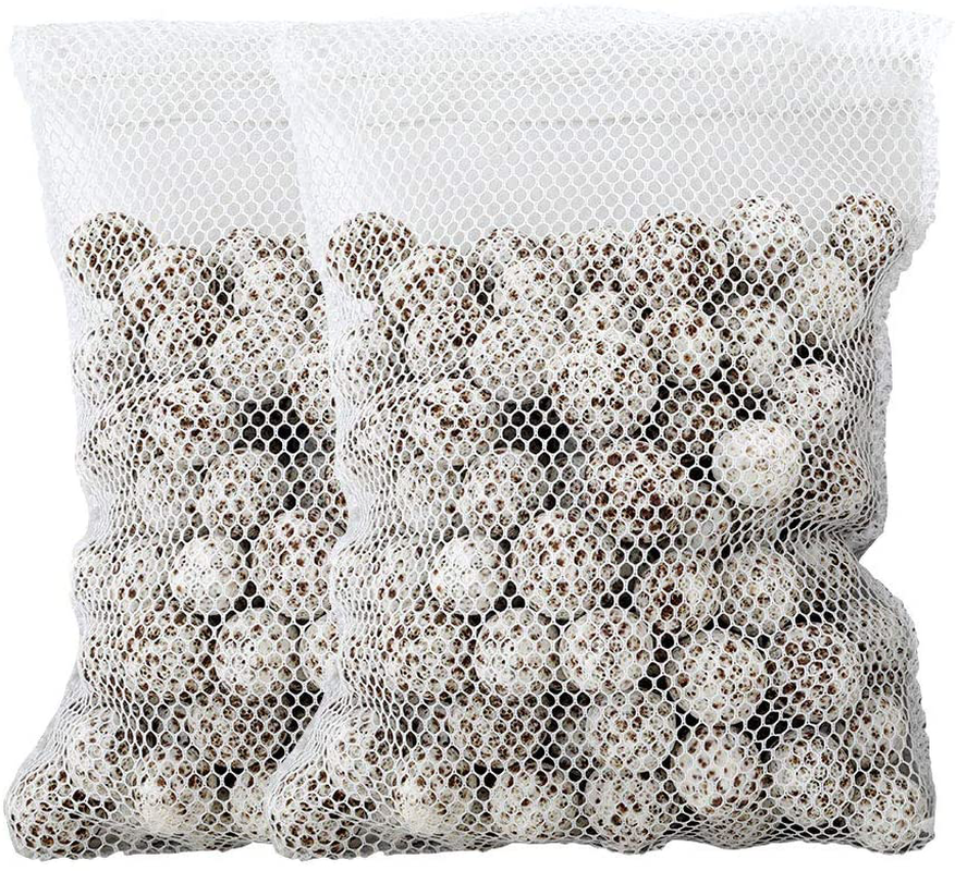 NEZO Aquarium Filter Media Porous Balls (Net Weight 5.5 Lbs) Bio Ceramic for Fresh Water, Sea Water Aquarium Fish Tank and Koi Pond, 2 Bags/Pack (Grey - 3DS Ceramic) Animals & Pet Supplies > Pet Supplies > Fish Supplies > Aquarium Fish Nets NEZO   