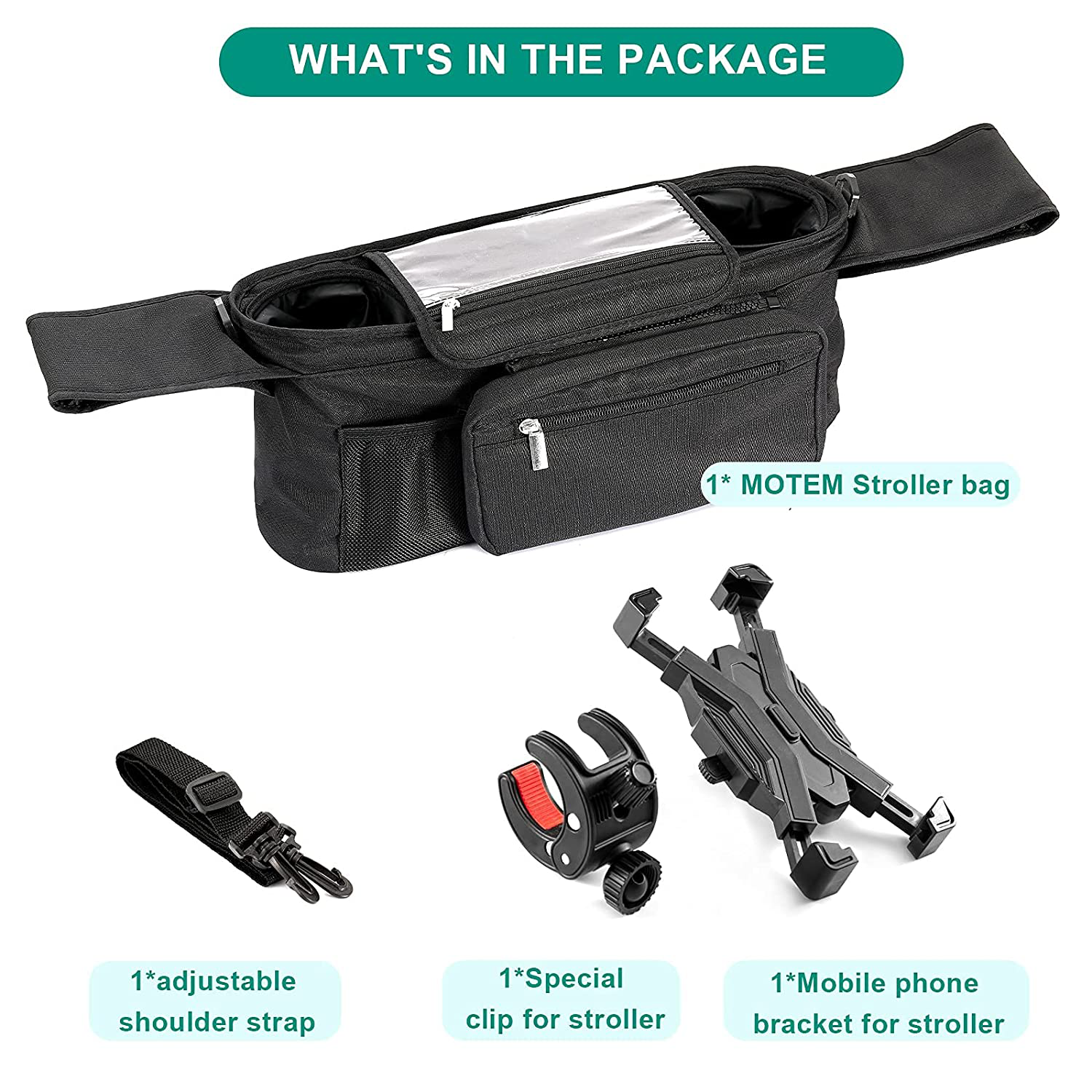 Universal Stroller Organizer Accessories with Insulated Stroller