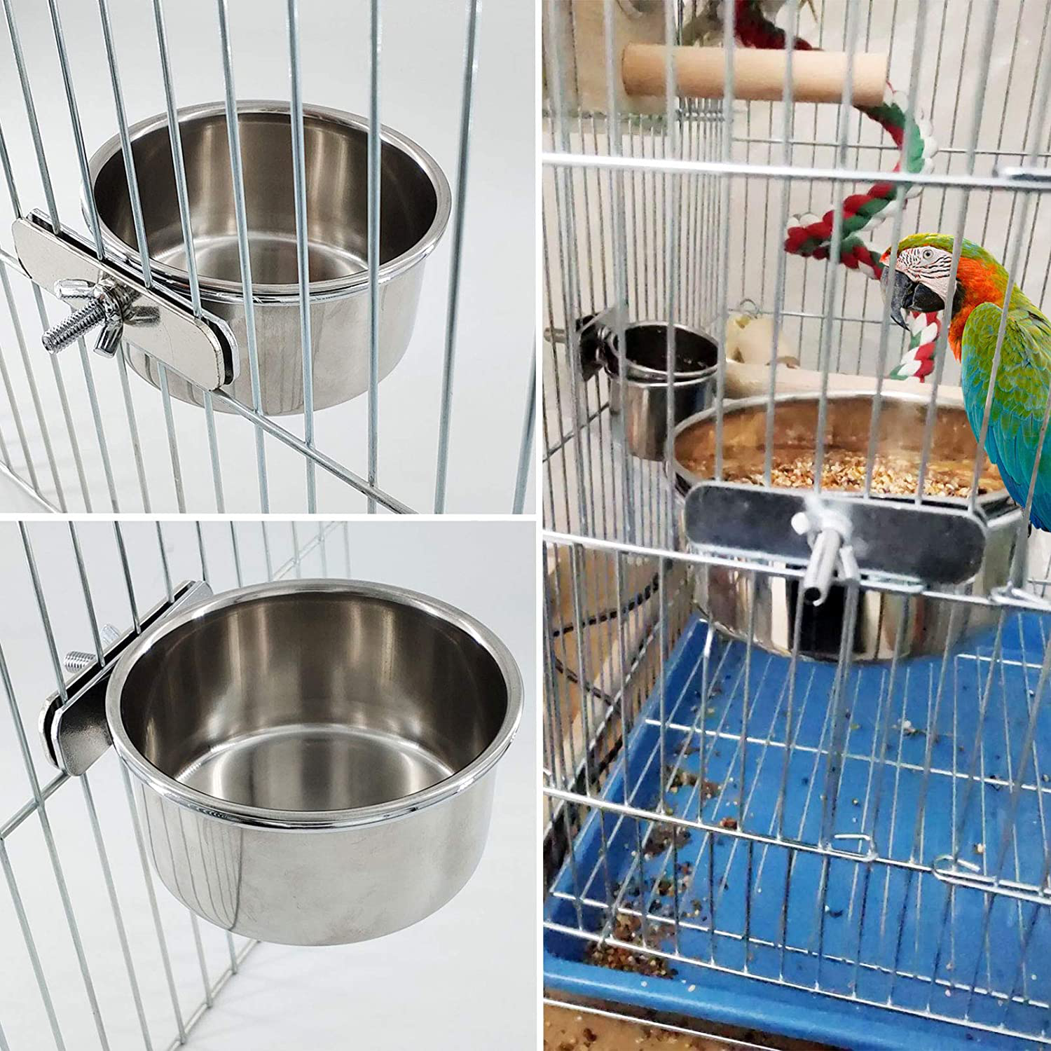SUZH Mangeoire Oiseaux Cage Mangeoire Automatique pour Oiseaux en Acrylique  Accessoires De Cage À Oiseaux De Récipient De Nourriture De Graine