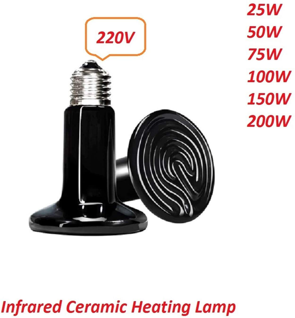 HXY2020 Pet Heating Pad Pet Reptile Far Infrared Ceramic Heating Lamp Heat Emitter Light Bulb 25W 50W 75W 100W 150W 200W Reptile & Amphibian Habitat