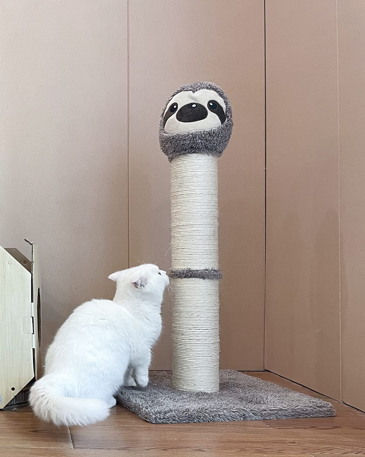 Poils Bebe Cat Scratching Post, 30.3’’ Tall Alpaca Scratcher Cat Furniture with Spring Ball for Indoor Cats and Kittens Handmade Cat Tower Wrapped by Natural Sisal Ropes Animals & Pet Supplies > Pet Supplies > Cat Supplies > Cat Furniture Poils bebe   