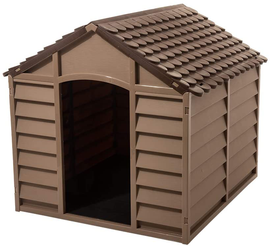 Starplast Dog House Kennel - Weather & Water Resistant - Easy Assembly - Perfect for Small to Large Sized Dogs Animals & Pet Supplies > Pet Supplies > Dog Supplies > Dog Houses Starplast Brown Small 