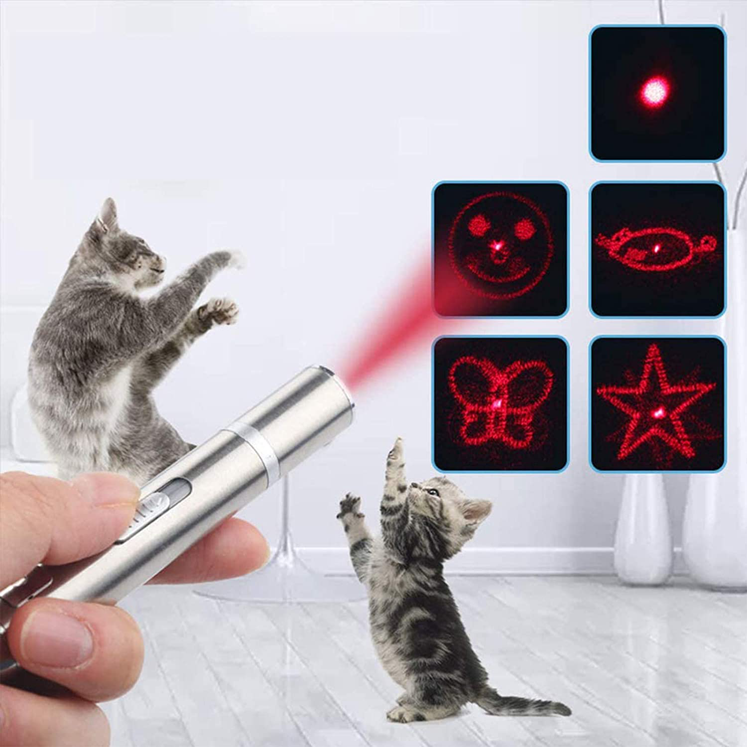 Cat Toys for Indoor Pets,Pet Pointer Toys Cat Wand Chasing Toys, Pet Toys for Indoor Kitten Play Chase Exercise Animals & Pet Supplies > Pet Supplies > Cat Supplies > Cat Toys EverWin   