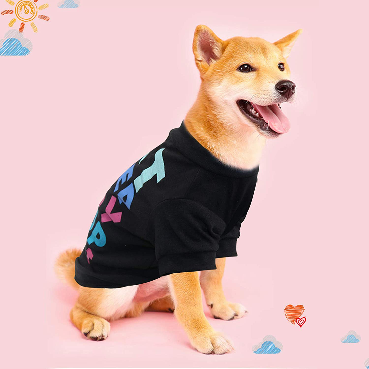HYLYUN Printed Puppy Shirt 6 Packs - Soft Breathable Pet T-Shirt Puppy Dog Christmas Clothes Soft Sweat Shirt for Small Dogs and Cats Animals & Pet Supplies > Pet Supplies > Cat Supplies > Cat Apparel HYLYUN   