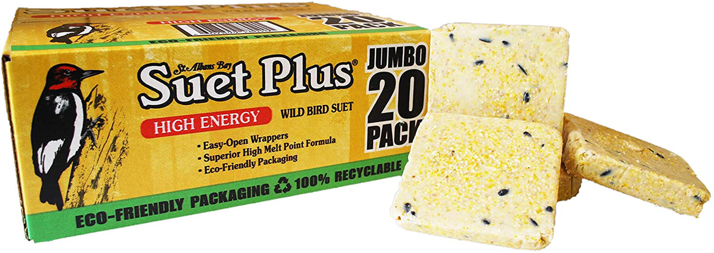 St. Albans Bay Suet plus High Energy Suet Cakes, 20 Pack of 11 Oz. Suet Cakes for Wild Birds Animals & Pet Supplies > Pet Supplies > Bird Supplies > Bird Treats ST. ALBANS BAY SUET PLUS   