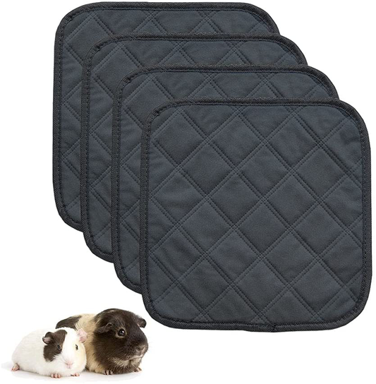 RIOUSSI Guinea Pig Fleece Cage Liners, Highly Absorbent Washable Guinea Pig Bedding for Midwest and C&C Guinea Pig Cages with Leak-Proof Bottom. Animals & Pet Supplies > Pet Supplies > Small Animal Supplies > Small Animal Bedding RIOUSSI Dark Gray 12x12 Inch (Pack of 4) 