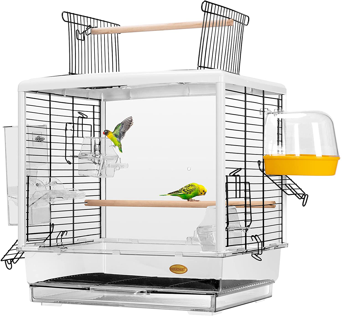 VIVOHOME 19 Inch Acrylic Bird Travel Carrier Cage for Parrots Conures Lovebird Cockatiel Parakeets Animals & Pet Supplies > Pet Supplies > Bird Supplies > Bird Cage Accessories VIVOHOME   