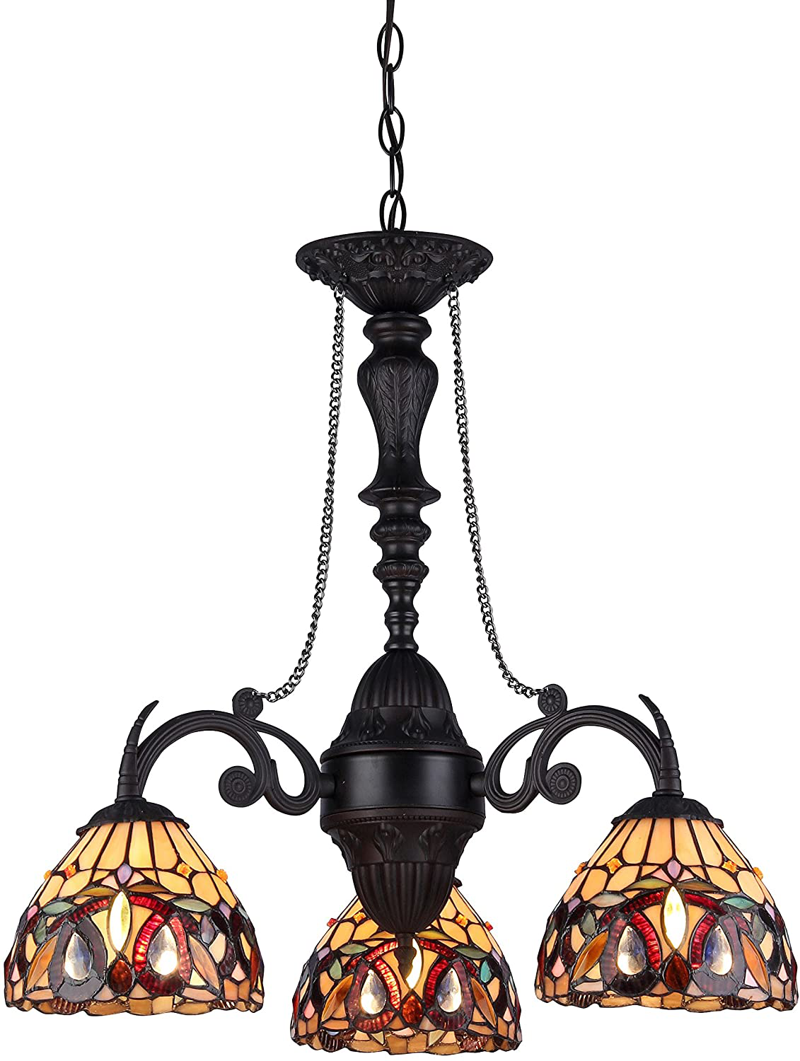 Chloe Lighting CH33353VR21-DC3 Serenity Tiffany-Style Victorian 3-Light Mini Chandelier, 25.8 X 20.5 X 20.5", Bronze Animals & Pet Supplies > Pet Supplies > Cat Supplies > Cat Litter Box Mats Chloe   