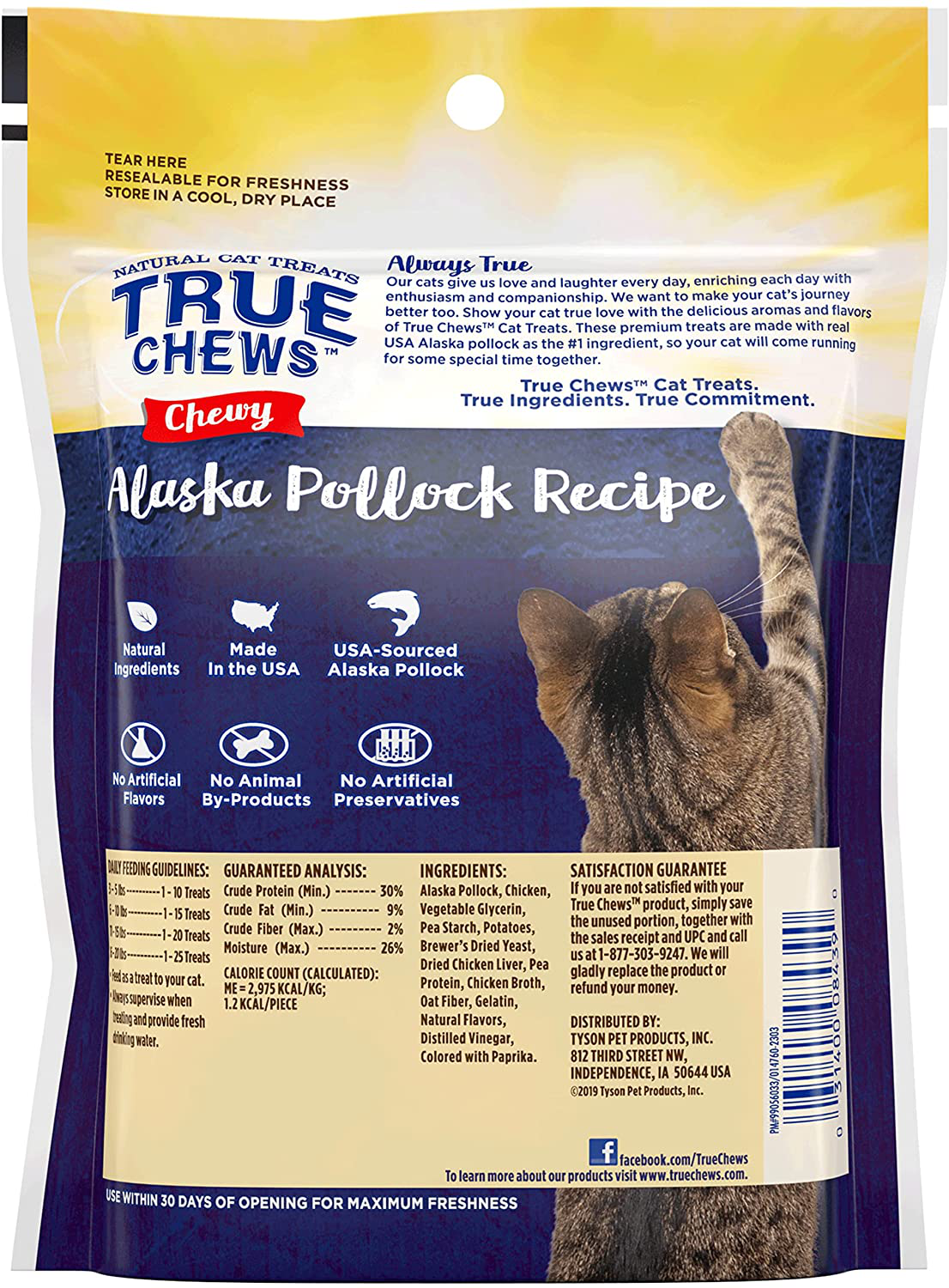 True Chews Cat Chewy Alaska Pollock Recipe 3Oz Animals & Pet Supplies > Pet Supplies > Cat Supplies > Cat Treats True Chews   