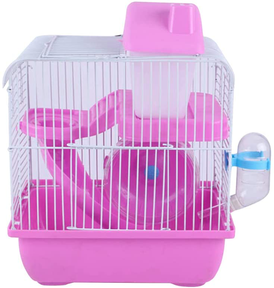 VOSAREA Hamster Cage Gerbil Haven Habitat Small Animal Cage Includes Play Slide Exercise Wheel Hamster Hide- Out Water Bottle (Light Blue) Animals & Pet Supplies > Pet Supplies > Small Animal Supplies > Small Animal Habitats & Cages VOSAREA Pink  