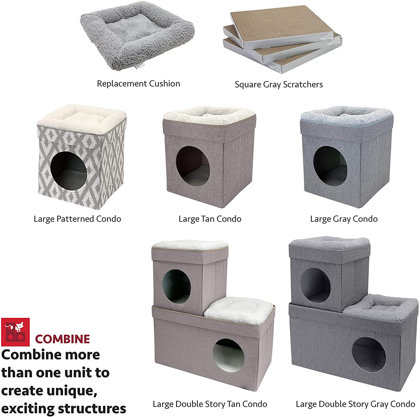 Kitty City Large Cat Bed, Stackable Cat Cube, Indoor Cat House/Cat Condo, Cat Scratcher Animals & Pet Supplies > Pet Supplies > Cat Supplies > Cat Furniture Kitty City   