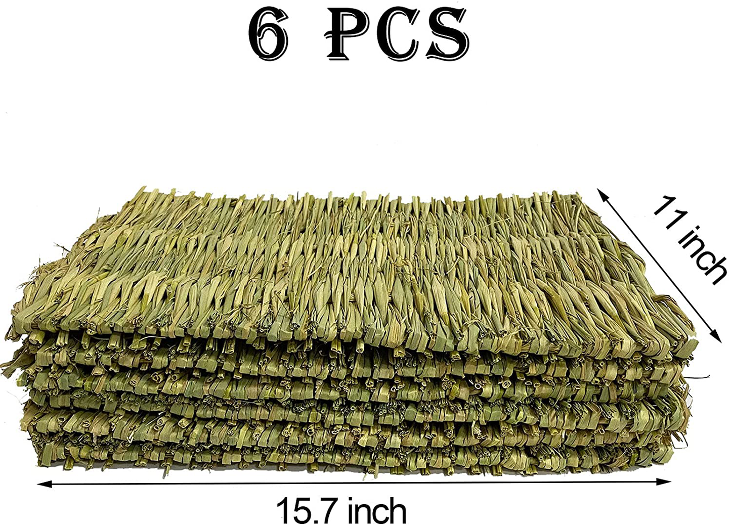 Kathson 6 PCS Rabbit Large Grass Mat Natural Grass Woven Mat Rabbits Chew Toys Grass Bedding Nest for Small Animal Bunny Rabbit Guinea Pigs Hamster Chinchillas Puppy Biddy Sleeping Chewing Animals & Pet Supplies > Pet Supplies > Small Animal Supplies > Small Animal Bedding kathson   