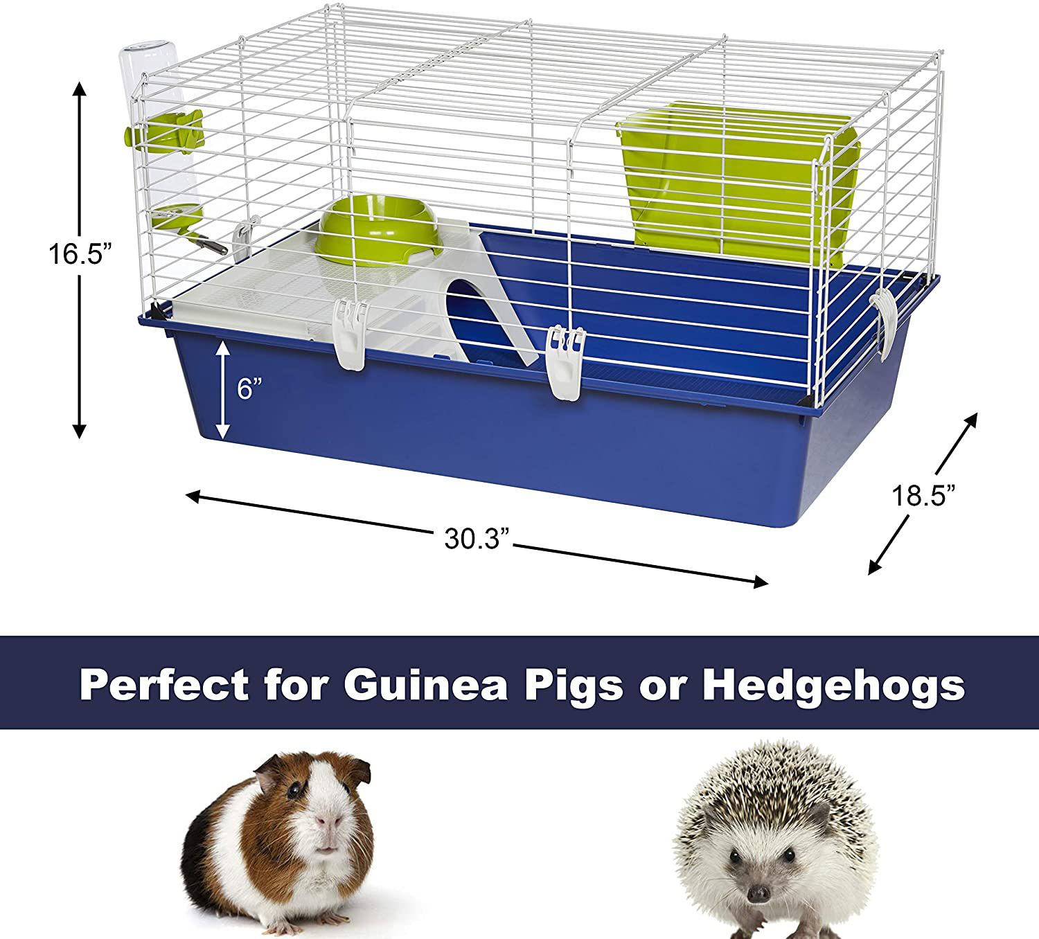 Midwest Homes for Pets Critterville Cleo Guinea Pig Cage | Includes All Accessories, Blue, Large (171CL) Animals & Pet Supplies > Pet Supplies > Small Animal Supplies > Small Animal Habitat Accessories MidWest Homes for Pets   