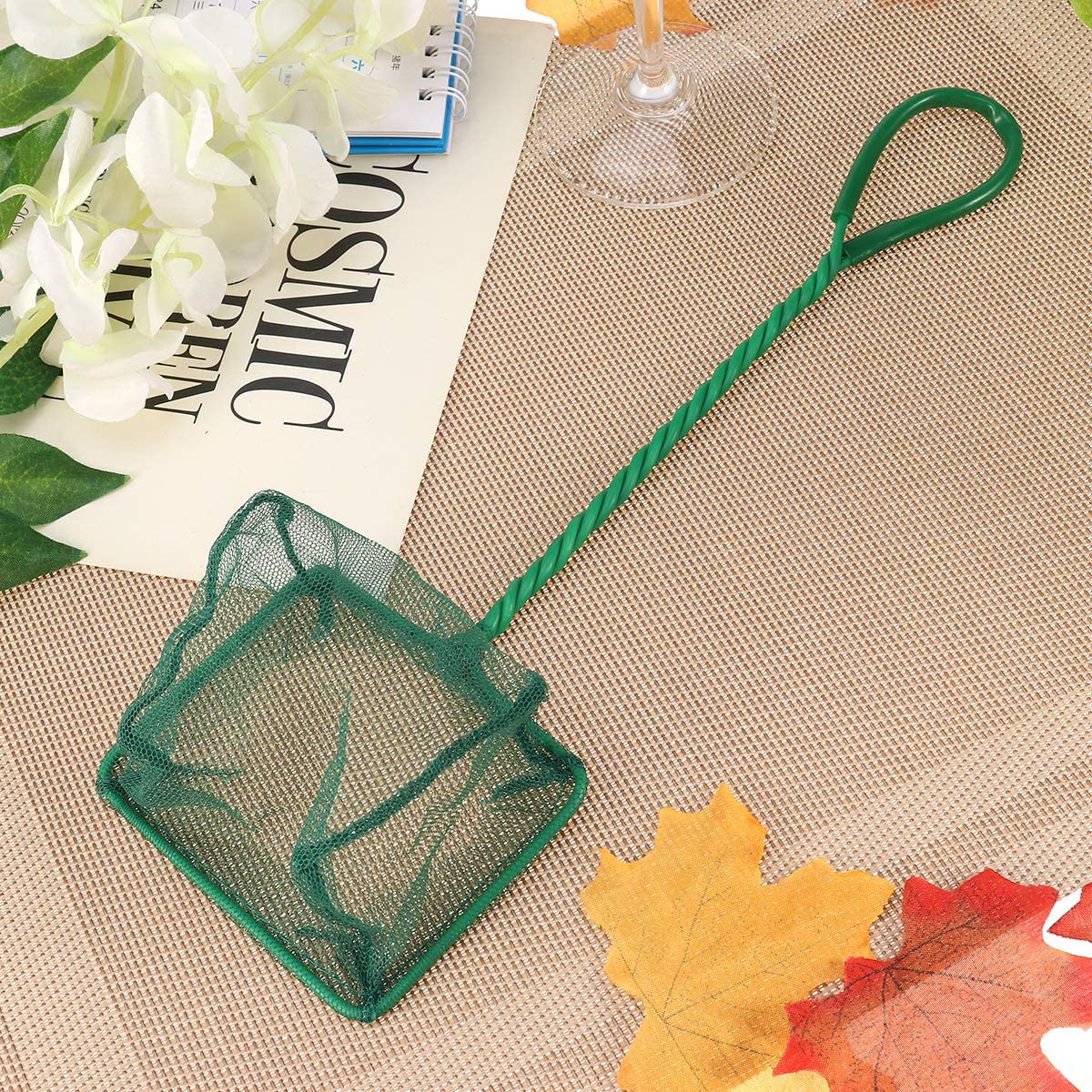 POPETPOP Portable Fishing Net Shrimp Dip Net with Handle for Aquarium Fish Tank Pond 4 Inch 4Pcs (Green) Animals & Pet Supplies > Pet Supplies > Fish Supplies > Aquarium Fish Nets POPETPOP   