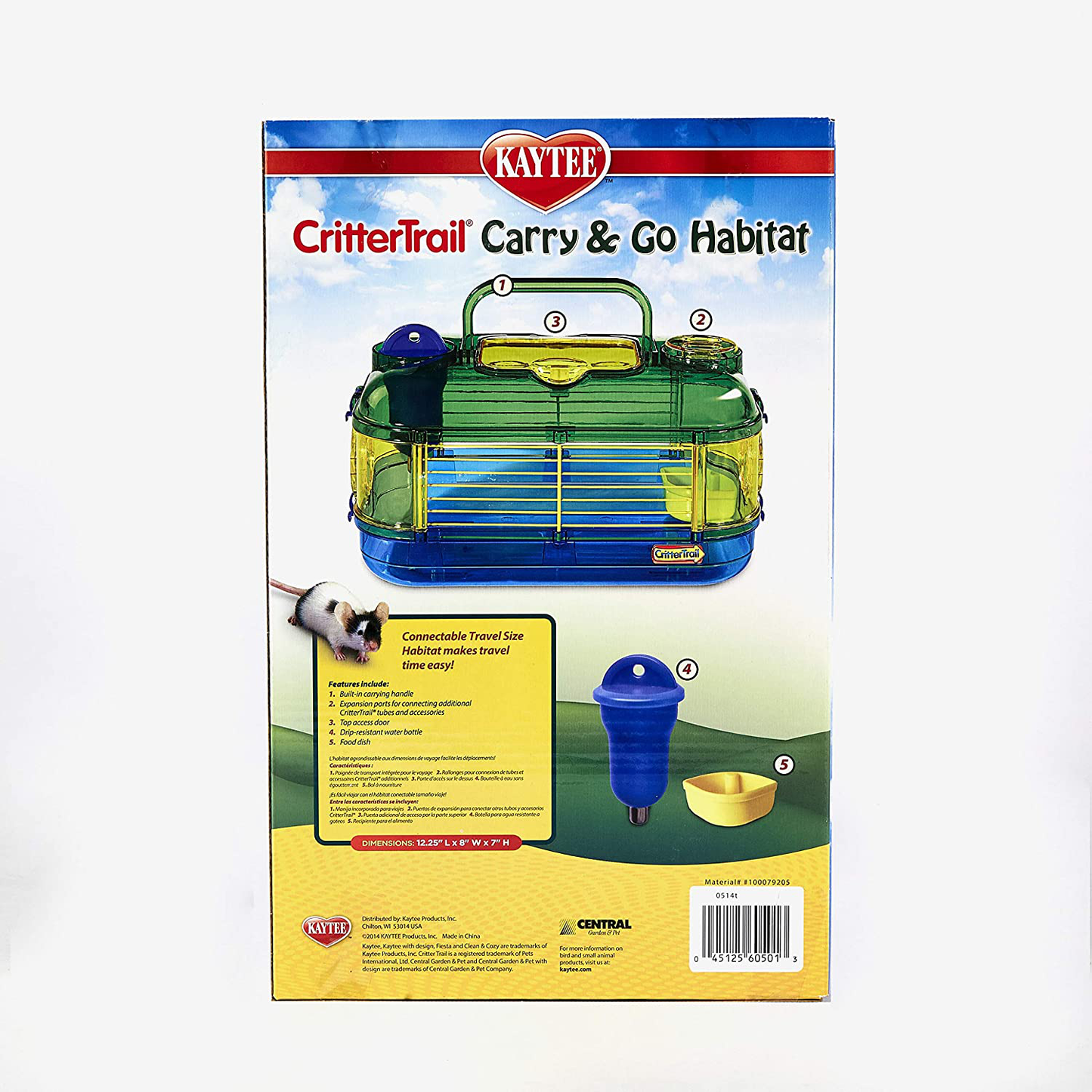 Kaytee Crittertrail Carry & Go Travel Habitat,Blue,Small Animals & Pet Supplies > Pet Supplies > Small Animal Supplies > Small Animal Habitat Accessories Kaytee   