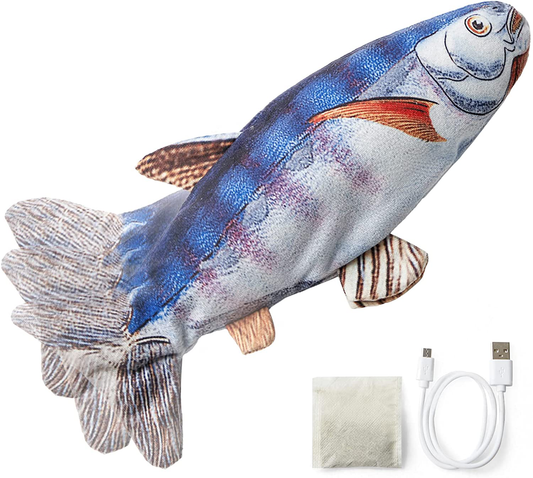 Lesure Electric Floppy Fish Cat Toy - Flopping Fish Toy for Dogs, Interactive Moving Cat Toys for Indoor Cats, Cat Exercise Toy with Catnip Packet Animals & Pet Supplies > Pet Supplies > Cat Supplies > Cat Toys Bedsure Comfy Pet Blue 10" 