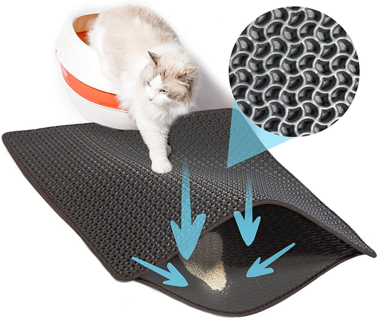 Shekkam Cat Litter Mat: 29.5 X 23.6'' with Double-Layer, No Phthalate, Urine Proof & Waterproof, Larger Holes Kitty Litter Mat, Litter Trapping Mat for Cat Litter Box Animals & Pet Supplies > Pet Supplies > Cat Supplies > Cat Litter Box Mats Shekkam diamond  