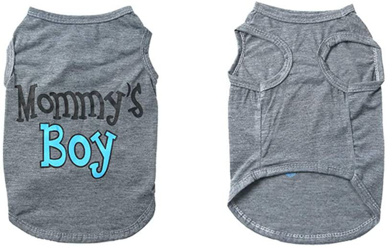 Always88 Pet Dog Clothes XS Dog Clothes Pet Clothes for Small Dogs Tee Shirts Mommy'S Boy Puppy Costumes XS-L Animals & Pet Supplies > Pet Supplies > Cat Supplies > Cat Apparel always88   